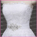 ED Bridal A-line Strapless Lace Bodice Net Court Train Wedding Dresses Gown
